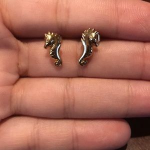 Avon Vintage Goldtone Seahorse Earrings